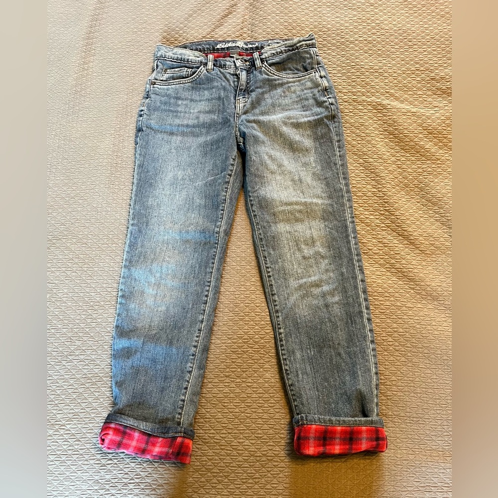 Eddie Bauer flannel lined jeans size 2P